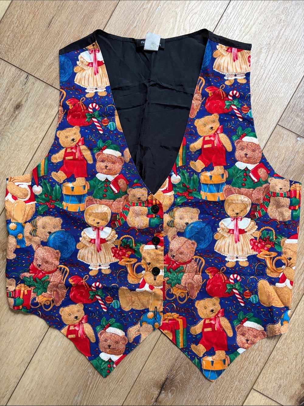 Robyn-Lyn Vintage Christmas Teddy Bear Vest Size Large XL